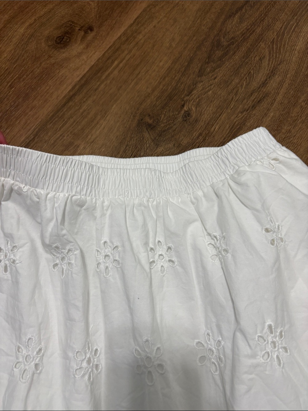 A New Day Poplin Cotton White Eyelet Maxi Skirt Size Medium - Picture 4 of 8